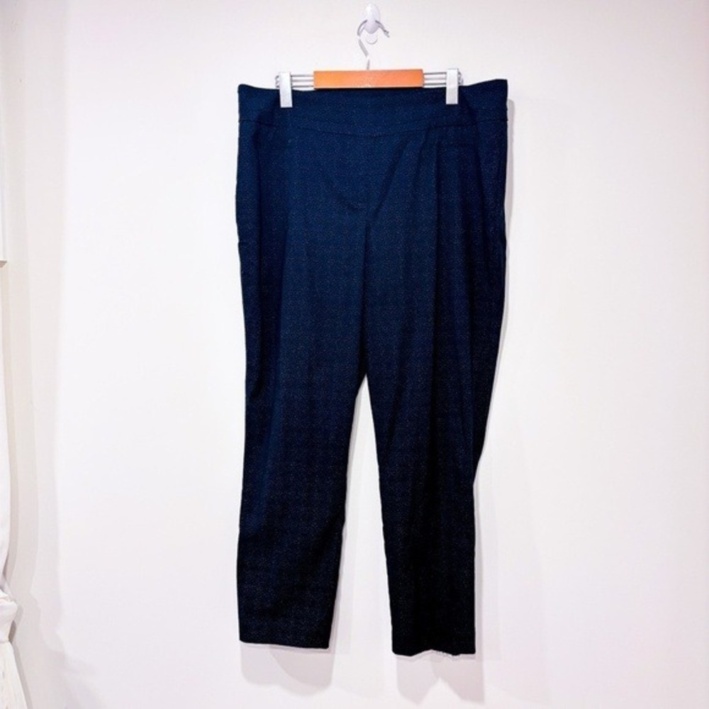 CAROLINA BELLE Black Micro Polka Dot Stretch Dress Pants Size 16W